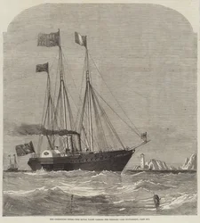 Die Feste von Cherbourg, die königliche Yacht passiert die Needles
